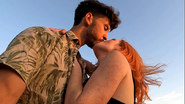 NO WONDER HE CAME IN HER SO QUICKLY! Beautiful redhead and gorgeous view